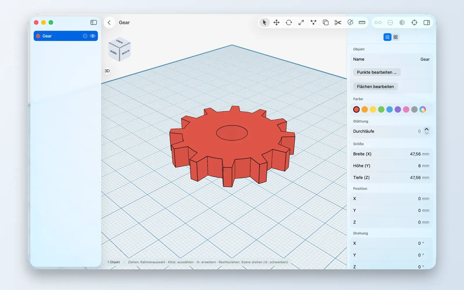 Shapely 3D auf einem Mac (2/4)